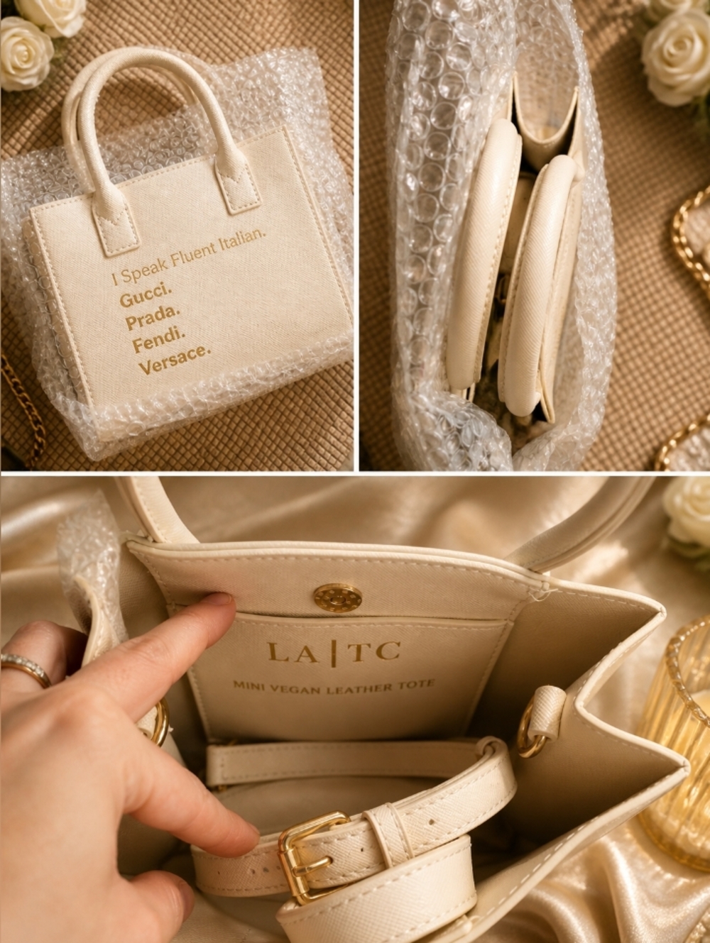 ✨ Brand New LA Trading Company “I Speak Fluent Italian” Canvas Tote 👜 - Picture 4 of 5
